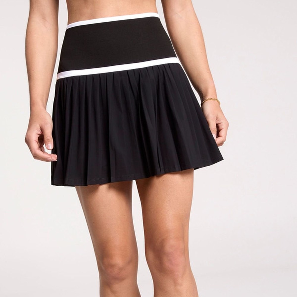 CALIA Court Collection XXL‎ High-Rise Ribbed Mini Pleated Tennis Skort Black NEW